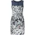 Mouwloze jurk met bloemenprint en contrasterend schouderstuk