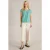 White Stuff Rae Organic Cotton Top Green Print