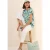Cecil Dames Gedessineerde blouse van linnenmix in Groen