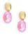 LOTT. gioielli Oorbellen Dames Sw Oval Strass Pendant M, Kleur: Roze
