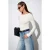 Dames Geribde Boot Hals Langsleeve Blouse