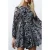French Connection Emina Chiffon Allegra L/s Dres Charcoal Multi