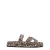 PS Poelman Mag suède slippers met panterprint beige/zwart