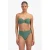 Beachlife voorgevormde strapless bandeau bikinitop met lurex en textuur groen