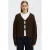 Selected Women wollen gebreid vest – donkerbruin