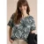 Cecil Dames Blouseshirt met korte mouwen en all-over print in Groen