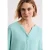 Street One Dames Shirt met 3/4-mouwen, split neck en knopen in Groen