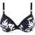 Femilet Sw Bra Tshirt Plunge Dark Flowers