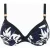 Femilet Sw Bra Tshirt Plunge Dark Flowers