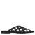 Sacha leren slippers met gevlochten zwart