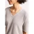 Street One Dames Shirt in gebreide look met V-hals in Beige