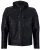 Leren bomber-bikerjack met rits en capuchon