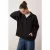 TRENDYOLMİLLA Dames Zwart Effen Lang Oversized Sweatshirts