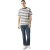Pretty Green Unisex Volwassen Stripe Paisley Crew Neck Regular T-shirt (Marineblauw)