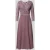 Swing cocktailjurk van Kant-chiffonmix in Mauve – XXL