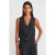 Korte Crepe Vest met Knopen Sluiting