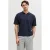 JJ REBEL relaxed polo fijn gebreid donkerblauw