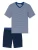 SCHIESSER Pyjama kort  navy / royal blue/koningsblauw / wit