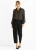 Zwart chiffon folie jacquard doorschijnend shirt