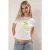 TRENDYOLMİLLA Dames Ecru Grafisch Kort Getailleerd T-shirts