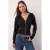 TRENDYOLMİLLA Dames Zwart Effen Lang Getailleerd Sweatshirts