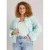 Yest Curve gebloemde gebloemd gebreid vest mintgroen