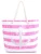 normani Strandtas  lichtgrijs / fuchsia / wit