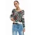 Desigual gestreepte gebloemde off shoulder trui zwart