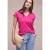 Street One Dames Shirt met overhangende schouders en V-hals in Pink