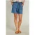 River Woods Blue Linen Short With Belt Denim