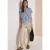 Blouse met afhangende schouders en strepen