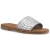Hush Puppies Hetty Slide Leren Dames Zilver Brede Sandalen