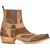 Heren leren cowboy-enkellaarzen bruin Cubaanse biker Winklepickers Western Country