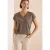 Cecil Dames Shirt met korte mouwen en V-hals in effen kleur in Beige