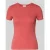 Jake*s Casual T-shirt met fijnrib en ronde hals