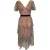 Self-Portrait gelaagde tule midi-jurk met pailletten in beige polyester
