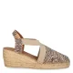 Toni Pons Terra leren espadrilles met zebraprint beige/zwart