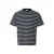 Selected regular gestreept T-shirt seersucker donkerblauw