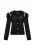 faina Gebreid vest  zwart / parelwit