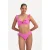 Beachlife voorgevormde beugel bikinitop met lurex en ruches roze