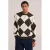WE Fashion regular fit gebreide geruite trui – bruin