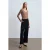 Hoge taille wijde broek van faux suede