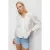 Textuur Button-Up Crew Neck Blouse