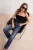 TRENDYOLMİLLA Dames Zwart Effen Mouwloos Getailleerd Blouses