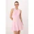 TRENDYOLMİLLA Dames Roze Effen Kort / Mini Mouwloos Casual Skater Jurken
