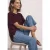 Street One Dames Shirt met ronde hals en structuur in Rood
