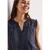 Street One Dames Blousetop met gespleten hals en shiffley-details in Blauw