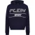 Plein Sport wit logo marineblauwe hoodie