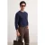TRENDYOL MAN Heren Donkerblauw Effen Lang Regular fit Sweatshirts