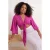 Trendyol Curve Dames Roze Effen Driekwart mouw Regular fit Grote maten Blouses